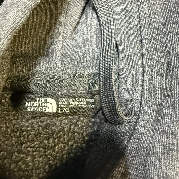 The North Face Logo Stripe Hoodie Women’s Large Charcoal Gray GUC - Picture 5 of 10